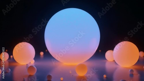 Vibrant and colorful glowing orbs cast their light, brilliantly illuminating the dark space and creating a truly enchanting atmosphere for all to enjoy