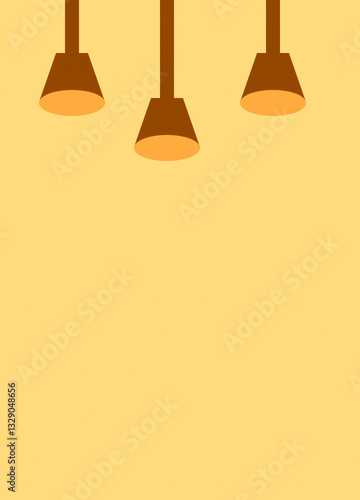 Minimalist Hanging Lamps on Warm Yellow Background