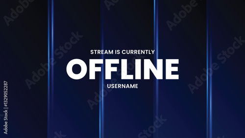 Currently offline stream banner design. Modern gaming, streaming and twitch background template. Vector illustration