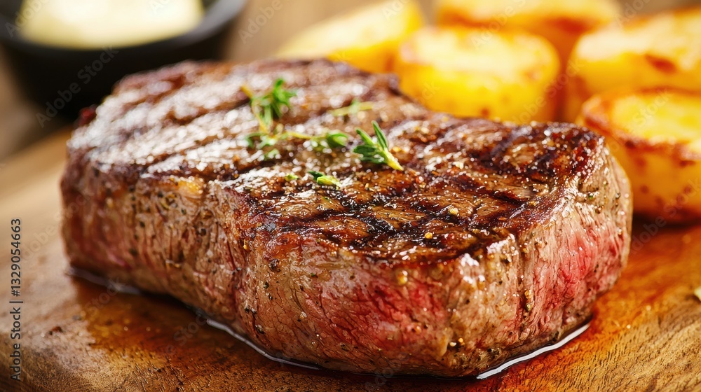 Bottom Round concept. Juicy bottom round steak grilled to perfection