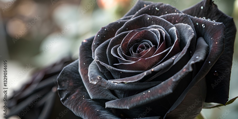 The amazing and beautiful image of black rose is magnified once again