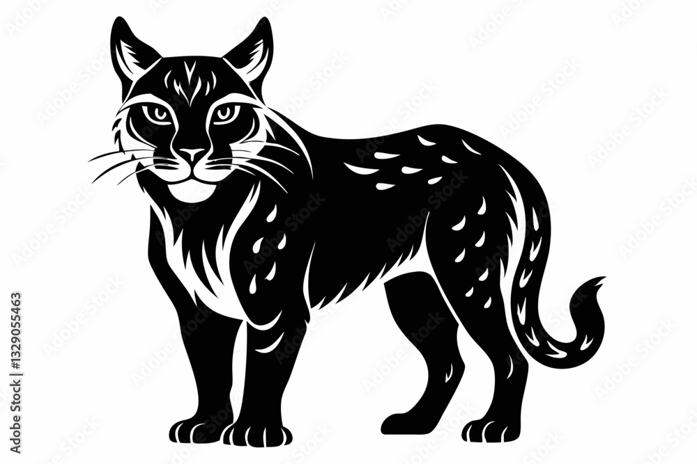 bobcat line art silhouette vector illustration bobcat line art silhouette vector illustration