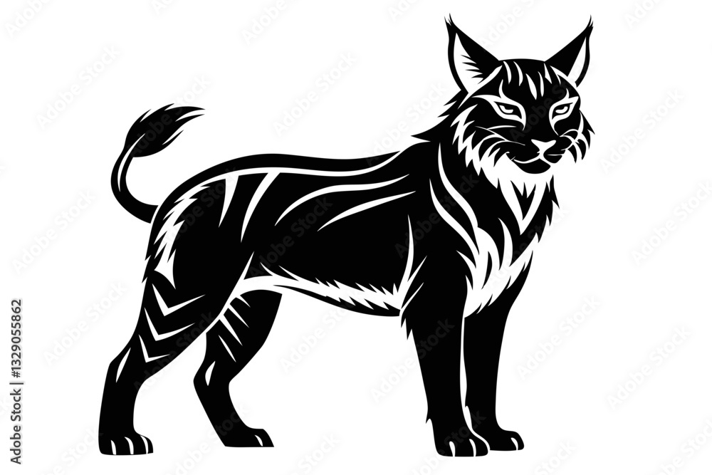bobcat line art silhouette vector illustration bobcat line art silhouette vector illustration