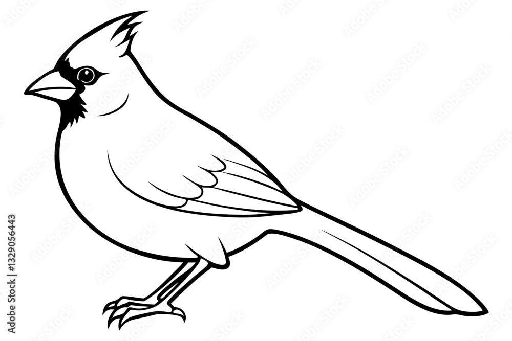 Fototapeta premium cardinal line art silhouette vector illustration