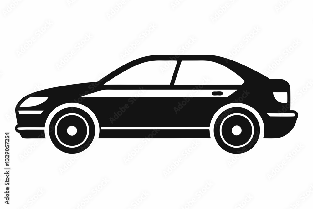 Obraz premium car line art silhouette vector illustration