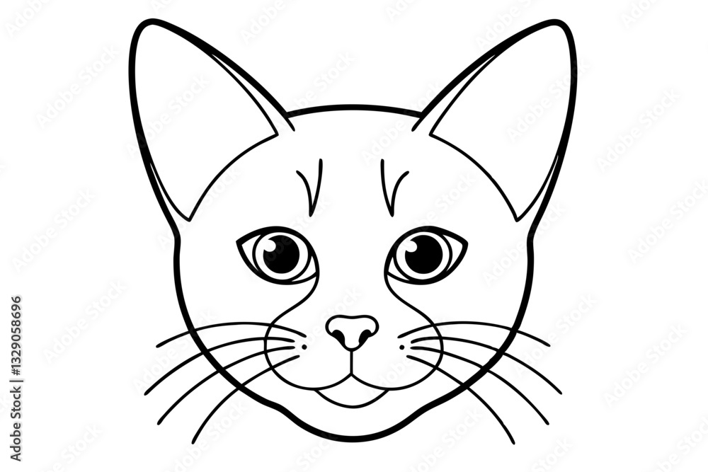 cat head line art silhouette vector illustration cat head line art silhouette vector illustration