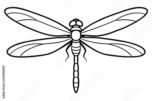 dragonfly line art silhouette vector illustration