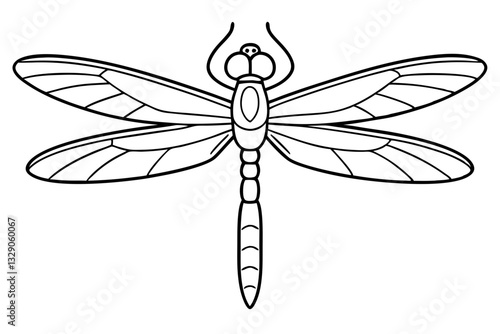 dragonfly line art silhouette vector illustration