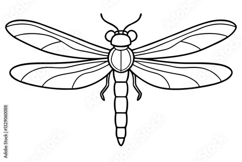 dragonfly line art silhouette vector illustration