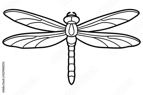 dragonfly line art silhouette vector illustration
