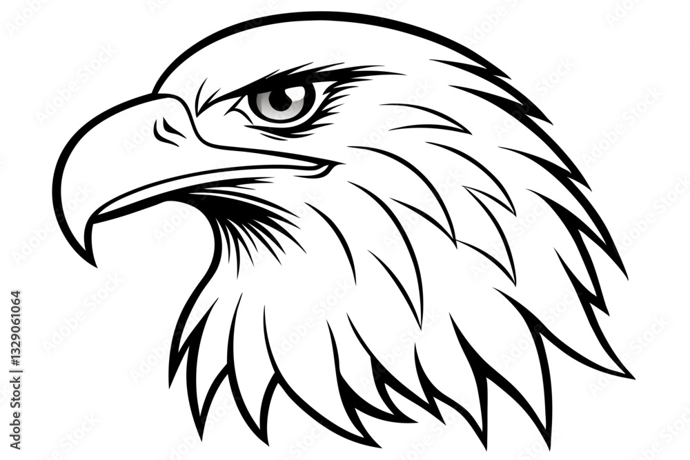 eagle head line art silhouette vector illustration eagle head line art silhouette vector illustration