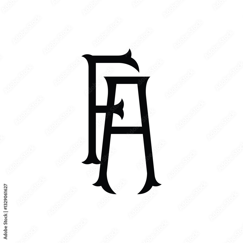FA monogram logo design letter text name symbol monochrome logotype alphabet character simple logo FA monogram logo design letter text name symbol monochrome logotype alphabet character simple logo