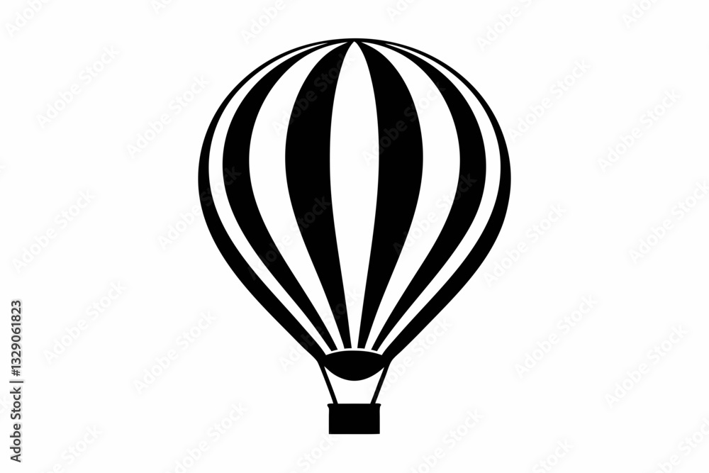 hot air balloon icon line art silhouette vector illustration hot air balloon icon line art silhouette vector illustration