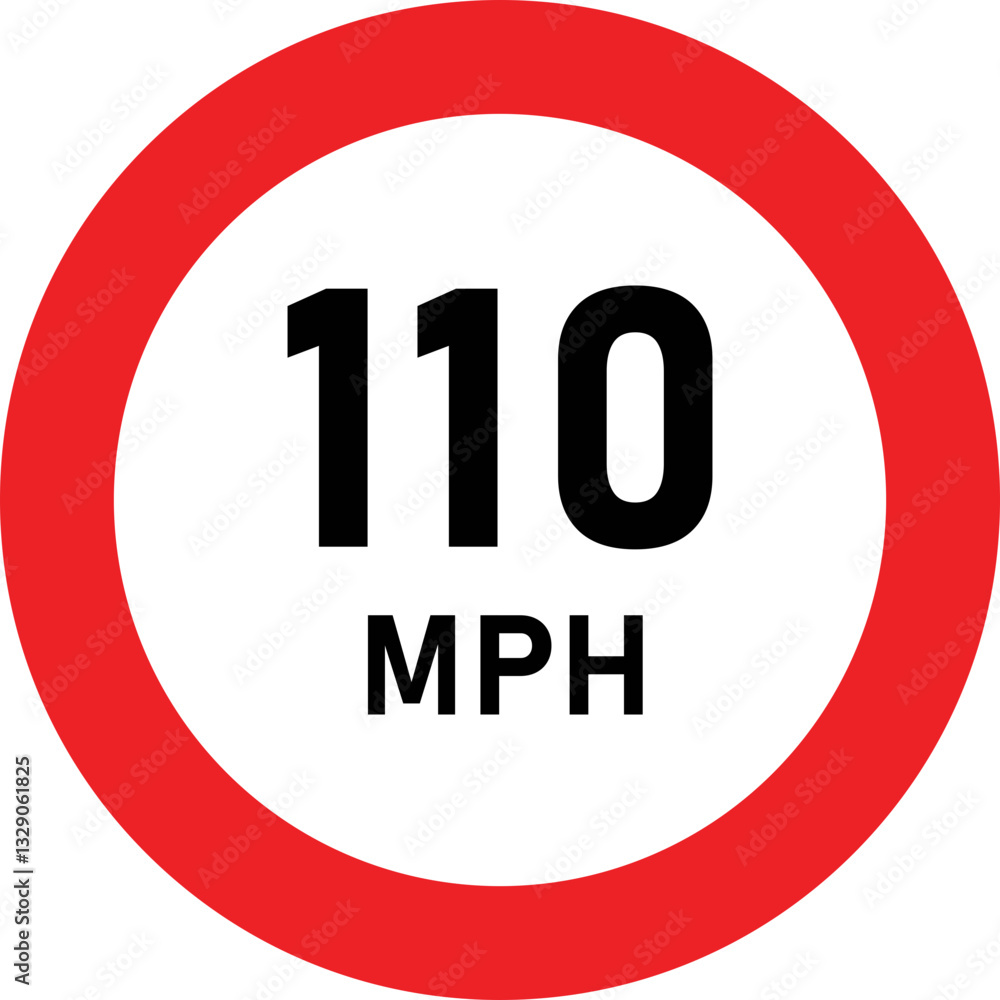 110 MPH Speed Limit Traffic Sign