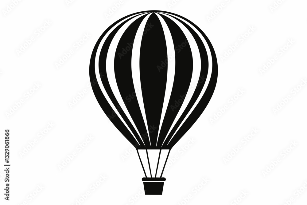 Fototapeta premium hot air balloon icon line art silhouette vector illustration
