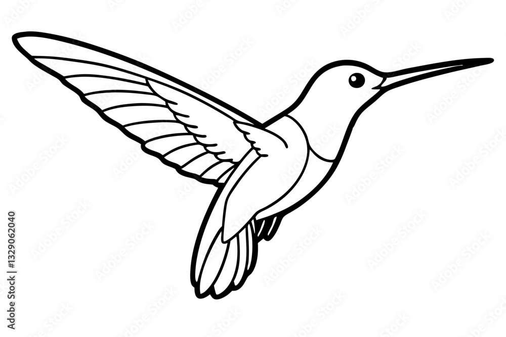 hummingbird line art silhouette vector illustration hummingbird line art silhouette vector illustration