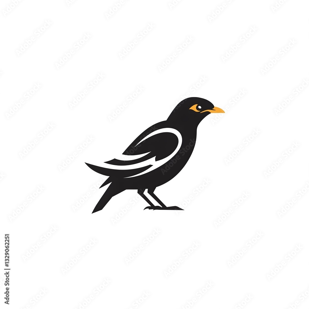 Myna bird logo on a white background. Myna bird logo on a white background.