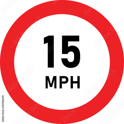 15 MPH Speed Limit Traffic Sign