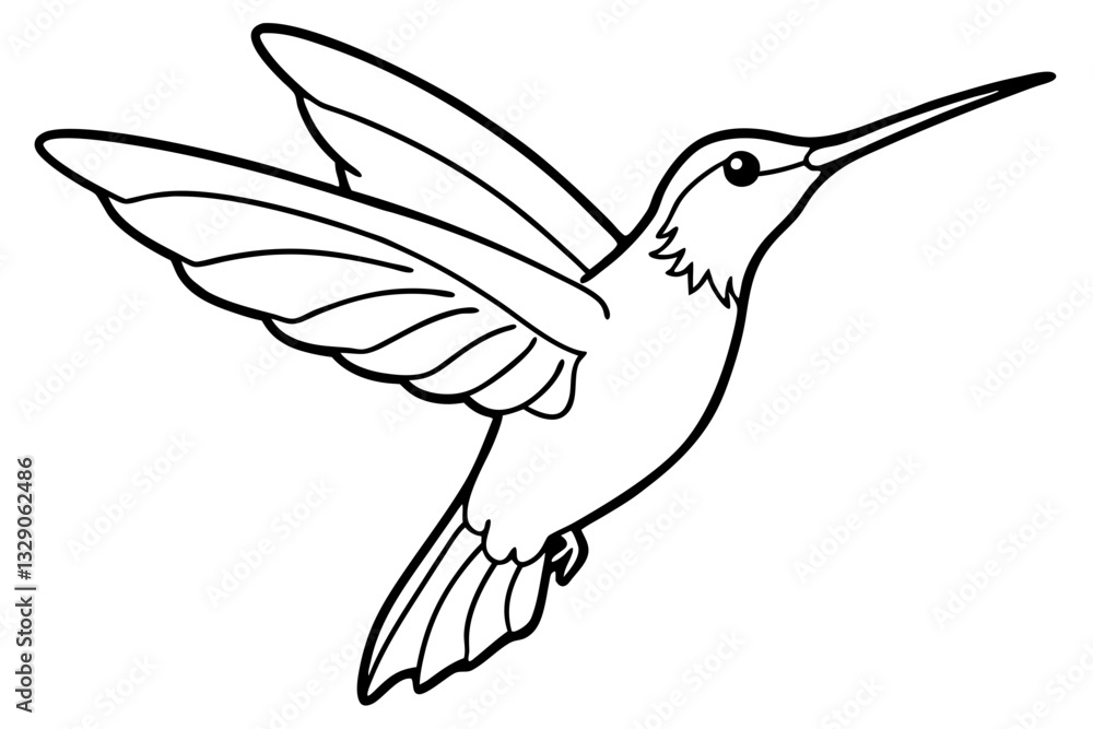 hummingbird line art silhouette vector illustration hummingbird line art silhouette vector illustration