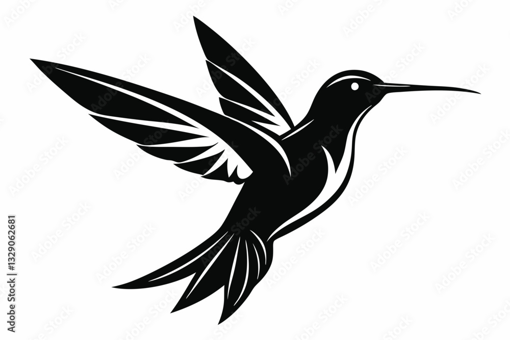 Obraz premium hummingbird line art silhouette vector illustration