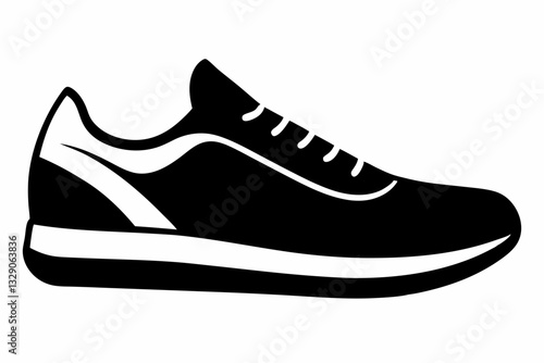 shoe icon line art silhouette vector illustration