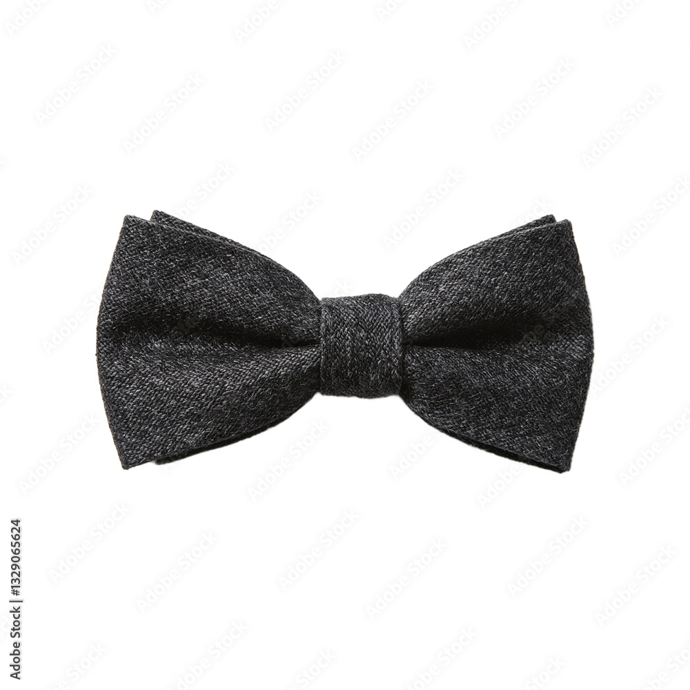 A stylish charcoal gray wool bow tie with a soft textured surface perfect for a refined and sophisticated ensemble A stylish charcoal gray wool bow tie with a soft textured surface perfect for a refined and sophisticated ensemble
