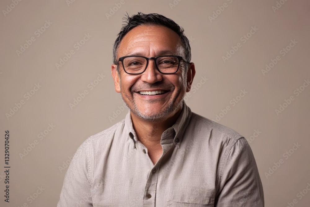 Portrait of a Happy Middle-Aged Man with Glasses Portrait of a Happy Middle-Aged Man with Glasses
