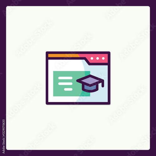 Online education platform icon symbolizing learning and digital knowledge acquisition