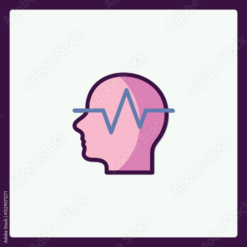 Vector icon depicting neurological activity or brain function analysis