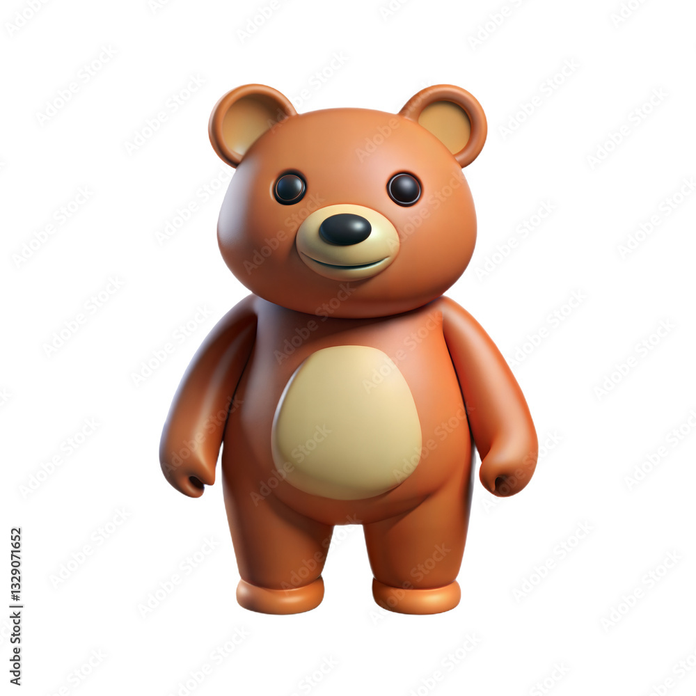 Naklejka premium Cute 3D Rendered Teddy Bear Standing isolated on transparent background