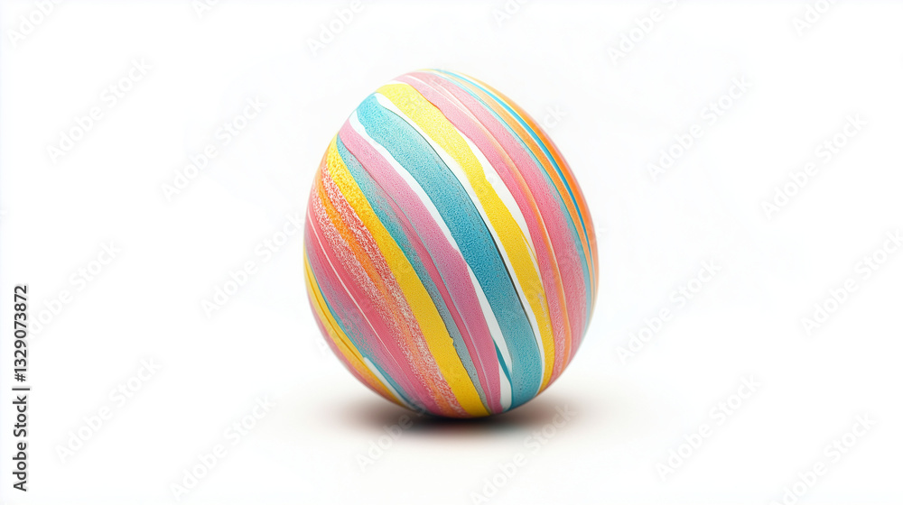Handmade stripped Easter egg isolated on a white background.
Handmade stripped Easter egg isolated on a white background.