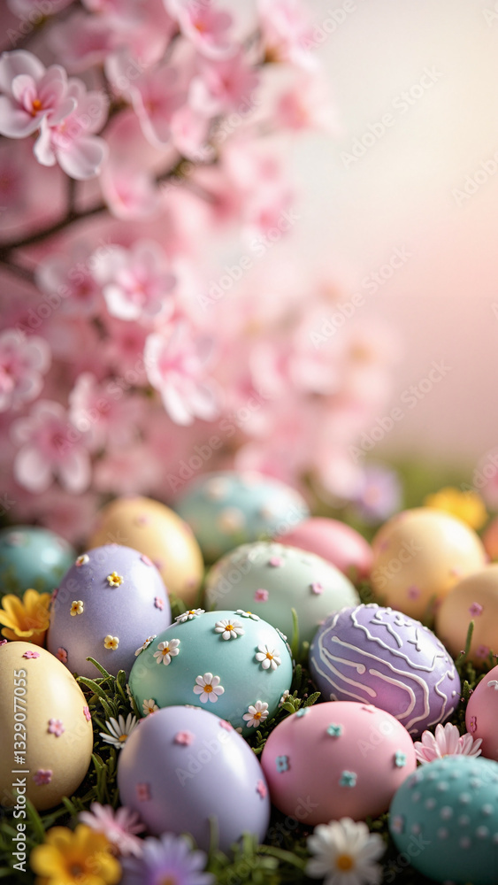Vibrant Easter Egg Background for Digital Marketing, Greeting Cards, and Seasonal Promotions Vibrant Easter Egg Background for Digital Marketing, Greeting Cards, and Seasonal Promotions