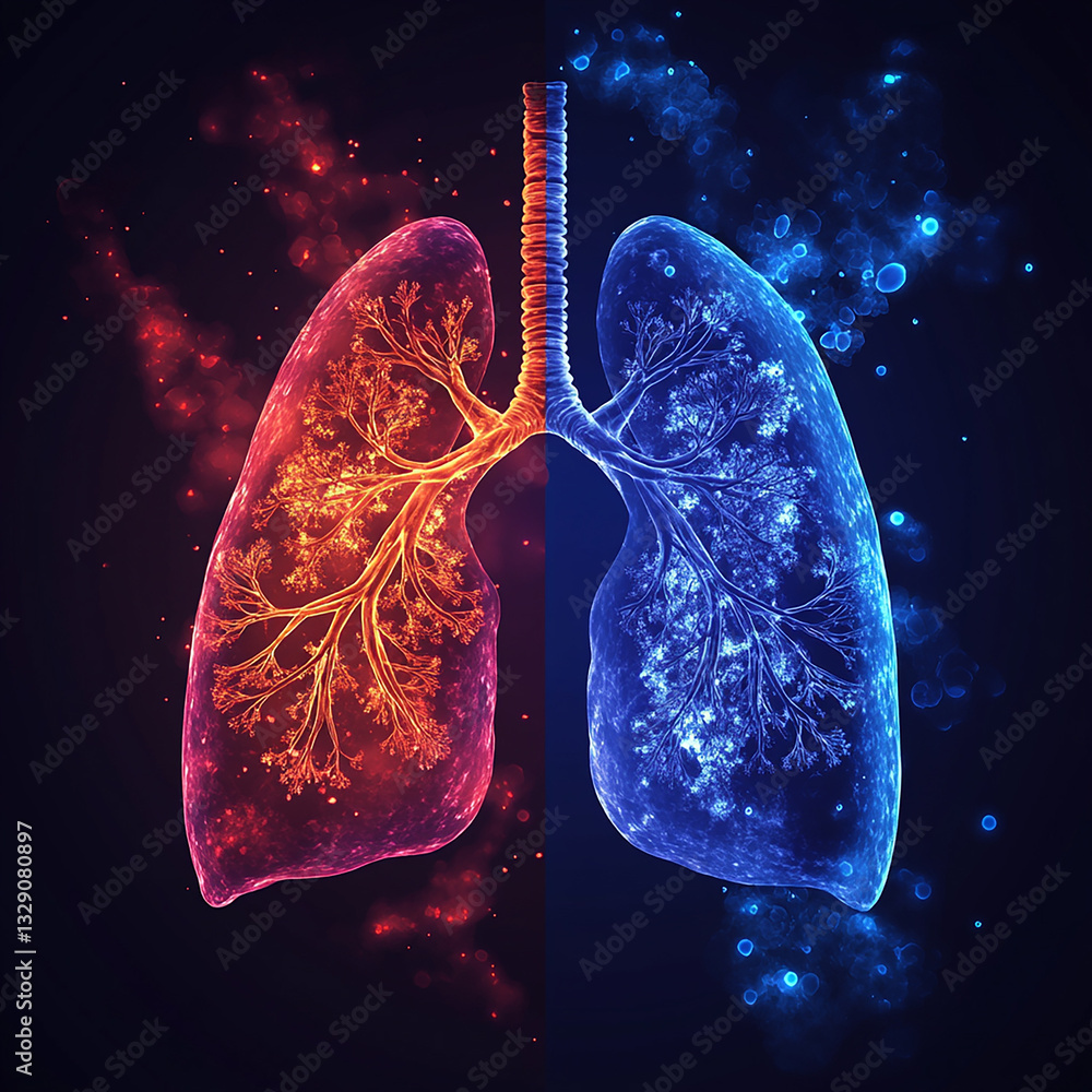 Artistic representation of healthy lungs Artistic representation of healthy lungs