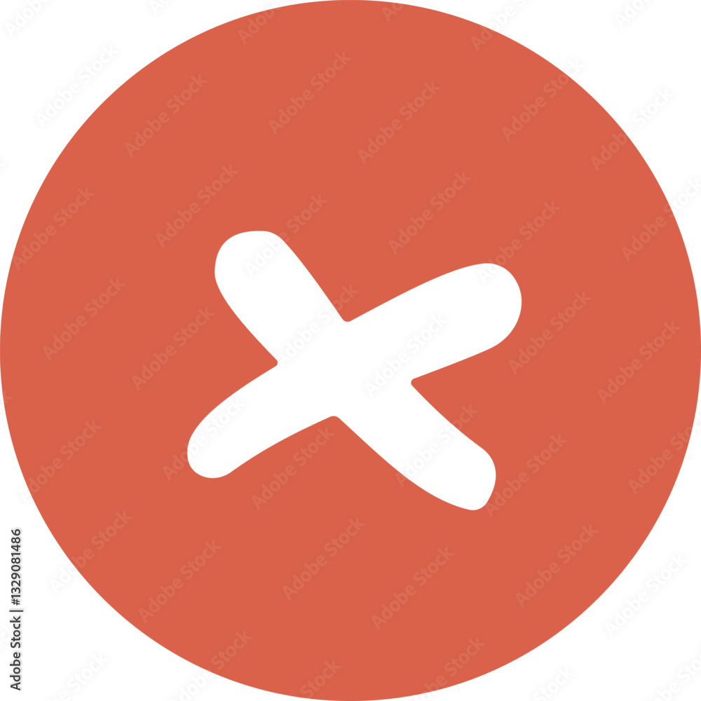 Fototapeta premium Red wrong icon, checkbox icon, incorrect