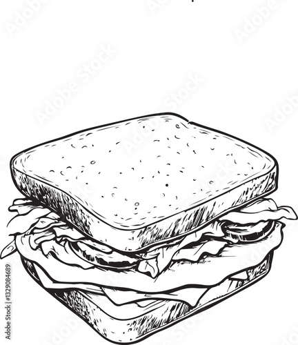 sandwich on a white