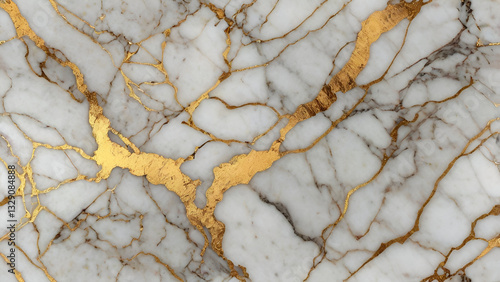 Elegant white marble with gold veins, a luxurious and sophisticated design