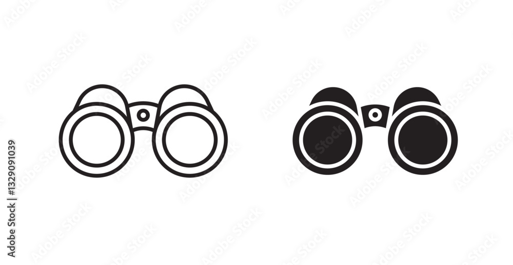 Binoculars line icon vector set. Binoculars line icon vector set.