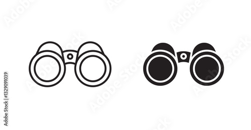 Binoculars line icon vector set.