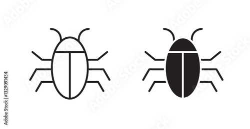 Bugs line icon vector set.