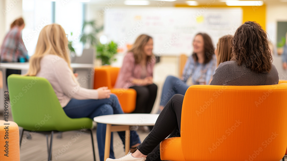 Vibrant Office Breakroom with Diverse Employees Enjoying Laughter and Games Vibrant Office Breakroom with Diverse Employees Enjoying Laughter and Games