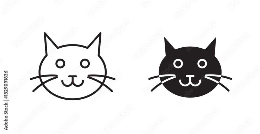 Cat line icon vector set. Cat line icon vector set.