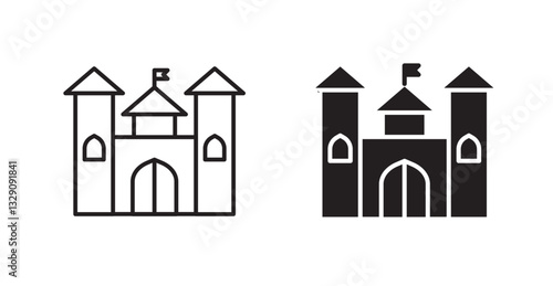 Castle line icon vector set.