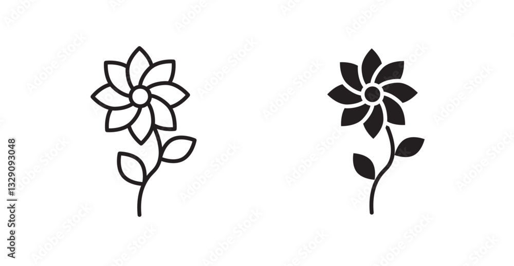 Daffodil Flower line icon vector set. Daffodil Flower line icon vector set.