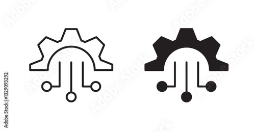 Digital transformation line icon vector set.