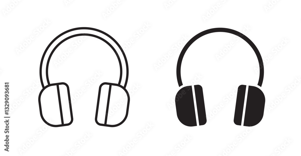 Ear muffs line icon vector set. Ear muffs line icon vector set.