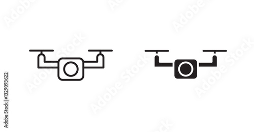 Drone line icon vector set.