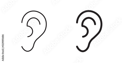 Ear line icon vector set.
