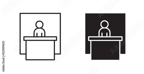 Exhibitor line icon vector set.