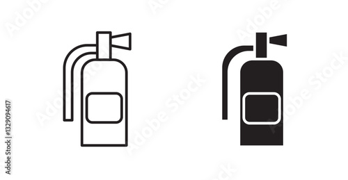 Fire extinguisher line icon vector set.