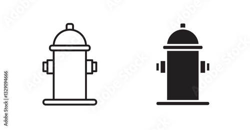Fire hydrant line icon vector set.